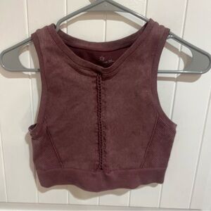 Offline by Aerie Women's Mauve Crop Top Sports Bra Recharge Size M EUC